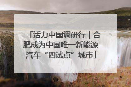 活力中国调研行｜合肥成为中国唯一新能源汽车“四试点”城市