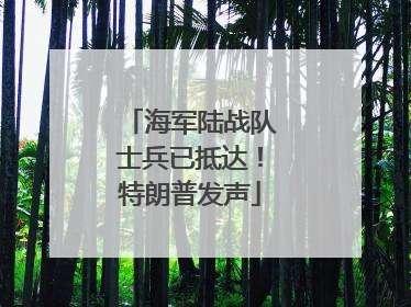 海军陆战队士兵已抵达！特朗普发声