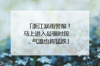 浙江暴雨警报！马上进入最强时段，气温也将猛跌