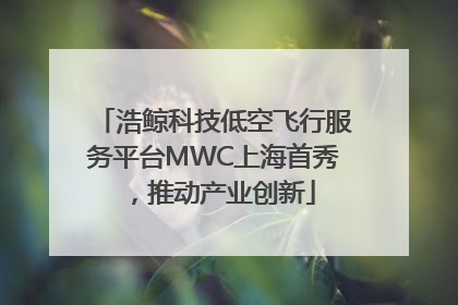 浩鲸科技低空飞行服务平台MWC上海首秀，推动产业创新