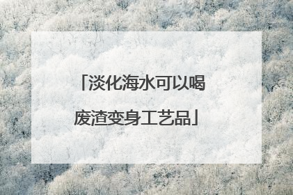 淡化海水可以喝 废渣变身工艺品