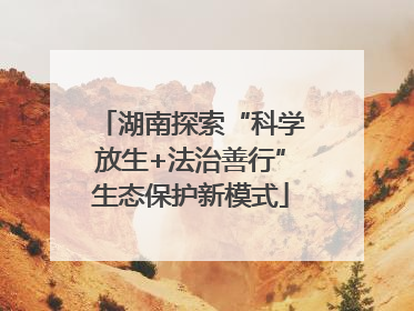 湖南探索“科学放生+法治善行”生态保护新模式