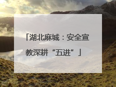 湖北麻城：安全宣教深耕“五进”