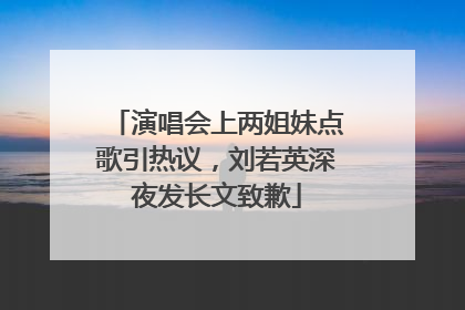 演唱会上两姐妹点歌引热议，刘若英深夜发长文致歉