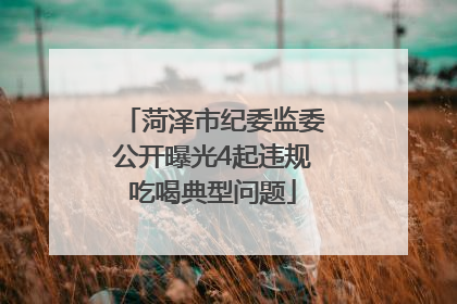 菏泽市纪委监委公开曝光4起违规吃喝典型问题