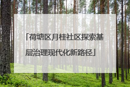 荷塘区月桂社区探索基层治理现代化新路径