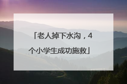 老人掉下水沟，4个小学生成功施救
