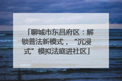 聊城市东昌府区：解锁普法新模式，“沉浸式”模拟法庭进社区