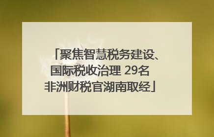 聚焦智慧税务建设、国际税收治理 29名非洲财税官湖南取经