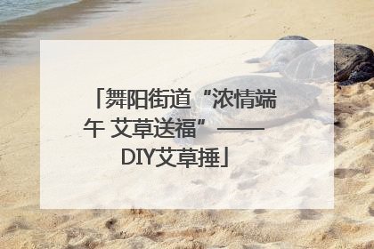 舞阳街道“浓情端午 艾草送福”——DIY艾草捶