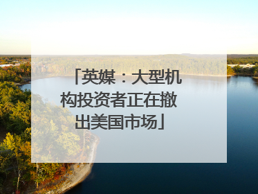 英媒：大型机构投资者正在撤出美国市场