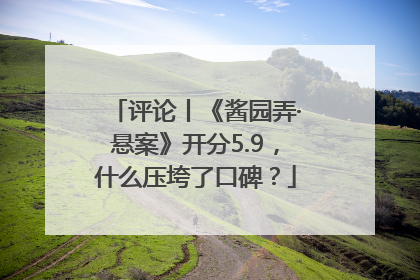 评论丨《酱园弄·悬案》开分5.9，什么压垮了口碑？