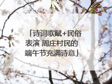 诗词歌赋+民俗表演 周庄村民的端午节充满诗意
