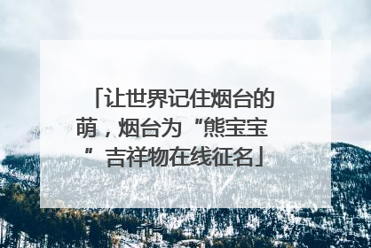 让世界记住烟台的萌，烟台为“熊宝宝”吉祥物在线征名