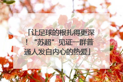 让足球的根扎得更深！“苏超”见证一群普通人发自内心的热爱