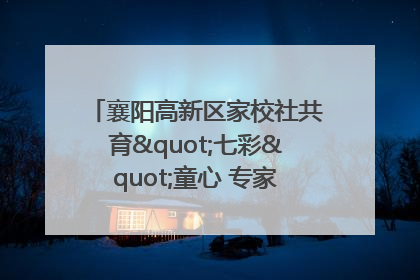 襄阳高新区家校社共育"七彩"童心 专家团支招智慧育儿