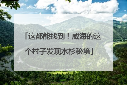 这都能找到！威海的这个村子发现水杉秘境