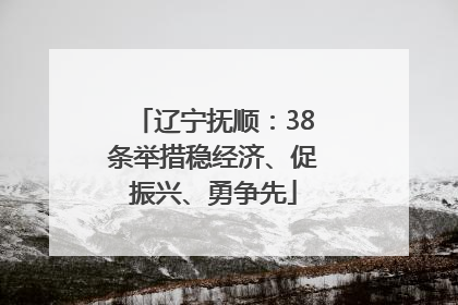 辽宁抚顺：38条举措稳经济、促振兴、勇争先