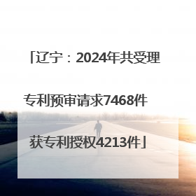 辽宁：2024年共受理专利预审请求7468件 获专利授权4213件