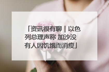 资讯很有聊｜以色列总理声称 加沙没有人因饥饿而消瘦