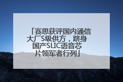 赛思获评国内通信大厂S级供方，跻身国产SLIC语音芯片领军者行列