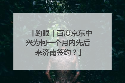 趵眼｜百度京东中兴为何一个月内先后来济南签约？