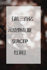 超三百亿元货物在厦享RCEP红利