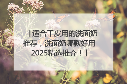 适合干皮用的洗面奶推荐，洗面奶哪款好用2025精选推介！