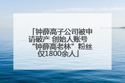 钟薛高子公司被申请破产 创始人账号“钟薛高老林”粉丝仅1800余人