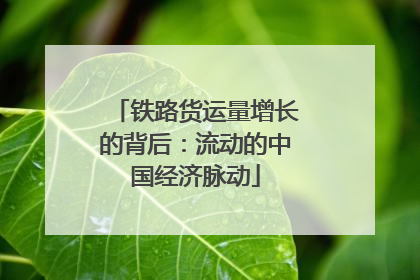 铁路货运量增长的背后：流动的中国经济脉动