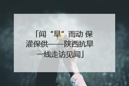 闻“旱”而动 保灌保供——陕西抗旱一线走访见闻