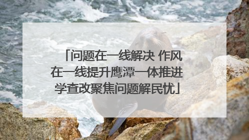 问题在一线解决 作风在一线提升鹰潭一体推进学查改聚焦问题解民忧