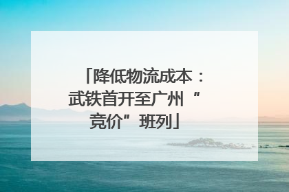 降低物流成本：武铁首开至广州“竞价”班列