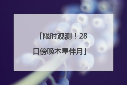 限时观测！28日傍晚木星伴月