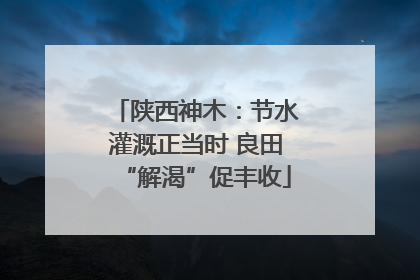 陕西神木：节水灌溉正当时 良田“解渴”促丰收