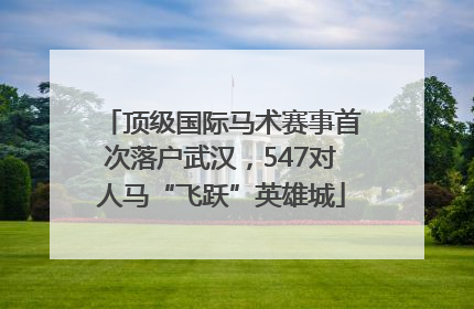 顶级国际马术赛事首次落户武汉，547对人马“飞跃”英雄城