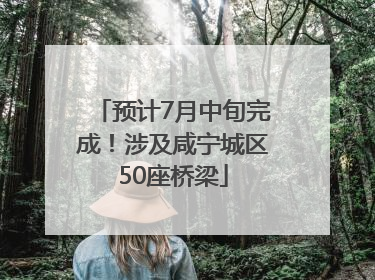 预计7月中旬完成！涉及咸宁城区50座桥梁