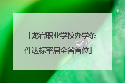 龙岩职业学校办学条件达标率居全省首位