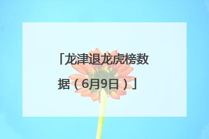 龙津退龙虎榜数据（6月9日）