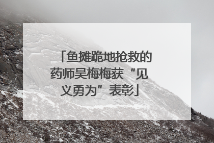 鱼摊跪地抢救的药师吴梅梅获“见义勇为”表彰