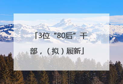 3位“80后”干部，（拟）履新