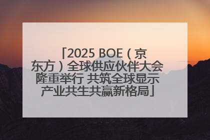 2025 BOE（京东方）全球供应伙伴大会隆重举行 共筑全球显示产业共生共赢新格局