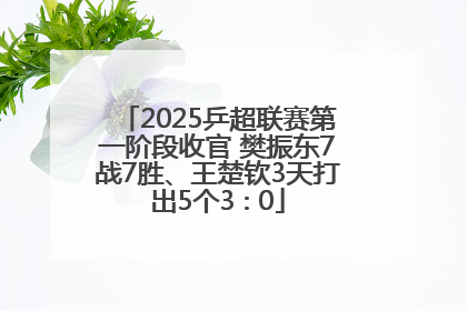 2025乒超联赛第一阶段收官 樊振东7战7胜、王楚钦3天打出5个3∶0