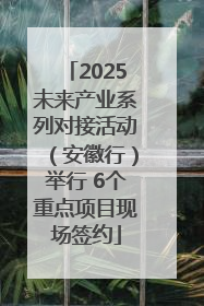 2025未来产业系列对接活动（安徽行）举行 6个重点项目现场签约