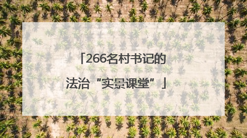 266名村书记的法治“实景课堂”