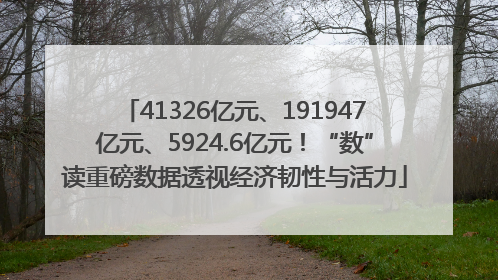 41326亿元、191947亿元、5924.6亿元！“数”读重磅数据透视经济韧性与活力