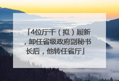 4位厅干（拟）履新，卸任省级政府副秘书长后，他转任省厅