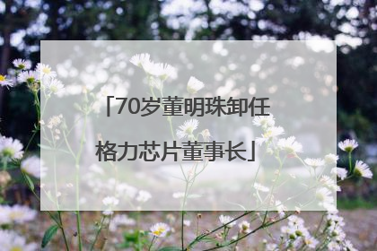 70岁董明珠卸任格力芯片董事长