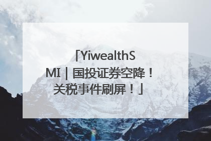 YiwealthSMI｜国投证券空降！关税事件刷屏！